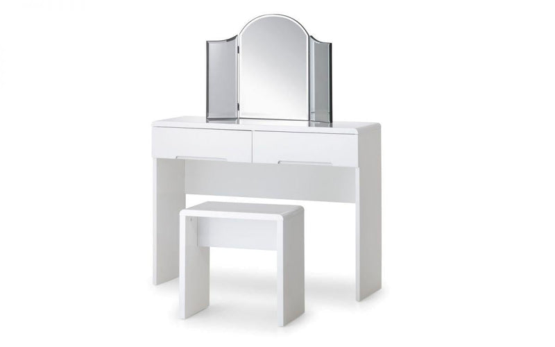 Julian Bowen Manhattan Dressing Table with 2 Drawers   -   White - Dressing Tables & Stools