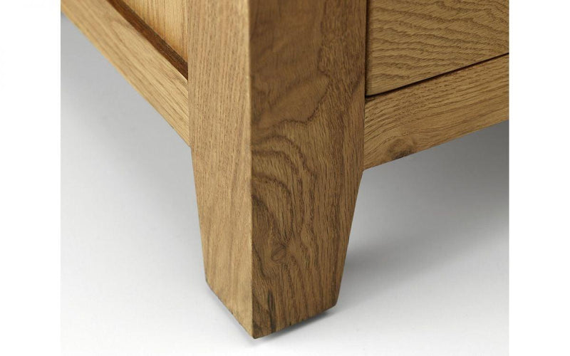 Julian Bowen Marlborough Oak Single Pedestal Dressing Table  -  Solid Oak with Real Oak Veneers - Dressing Tables & Stools