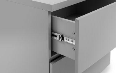 Julian Bowen Monaco 2 Drw Bedside - Grey Gloss - Bedside Cabinets