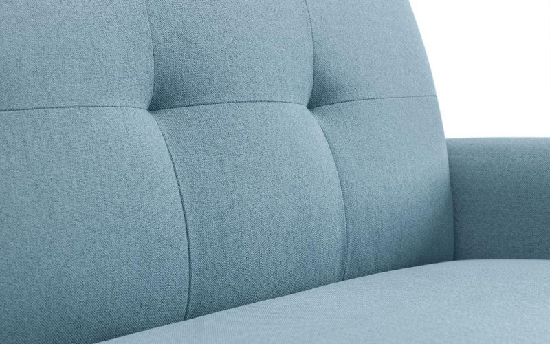 Julian Bowen Monza 2 Seater Compact Retro Sofa - Blue - Sofas & Armchairs