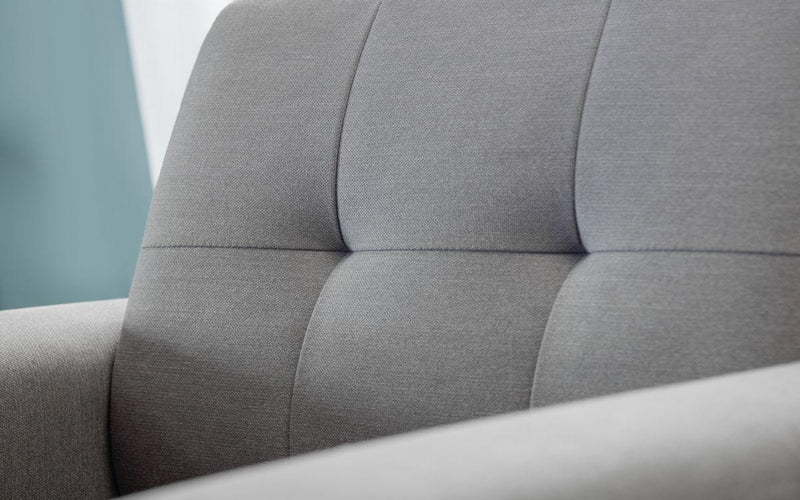 Julian Bowen Monza 3 Seater Compact Retro Sofa - Grey - Sofas & Armchairs