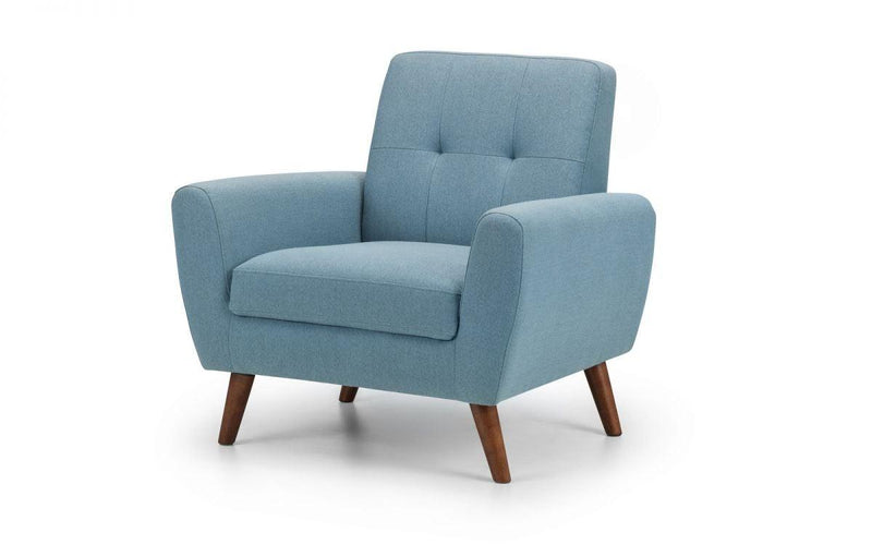 Julian Bowen Monza Compact Retro Chair - Blue - Sofas & Armchairs