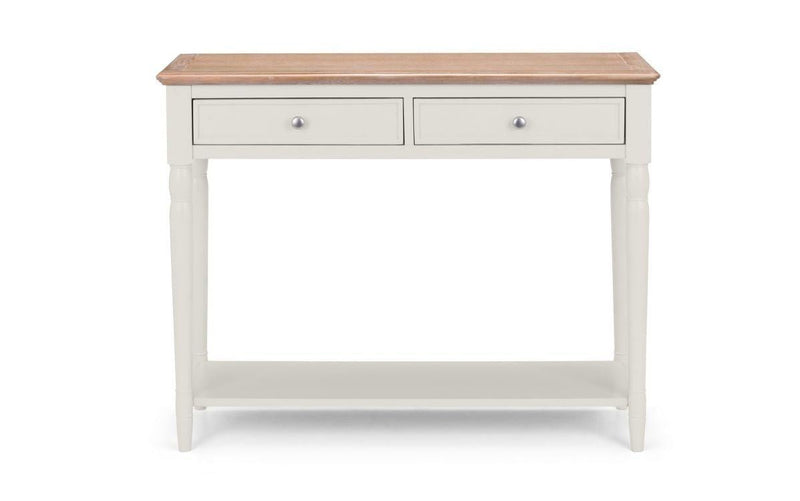 Julian Bowen Provence 2 Drawer Console Table  -  Grey Lacquer - Console Tables