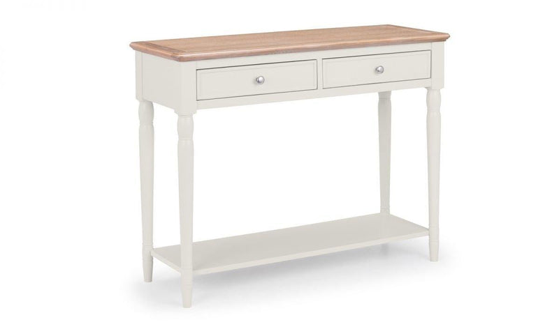 Julian Bowen Provence 2 Drawer Console Table  -  Grey Lacquer - Console Tables