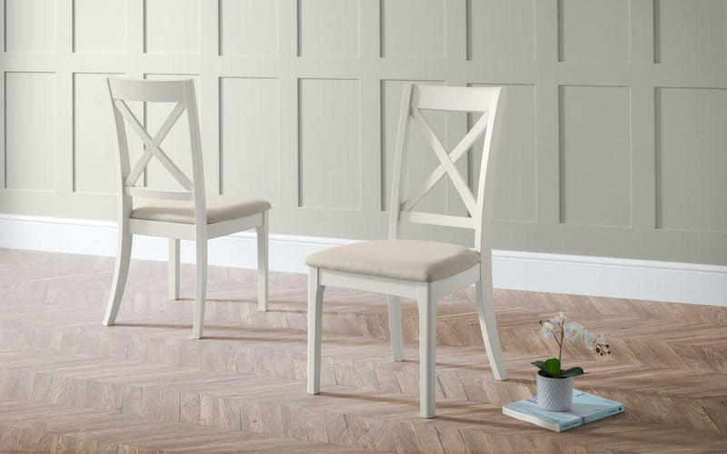 Julian Bowen Provence Dining Chair  -  Grey Lacquer - Dining Chairs