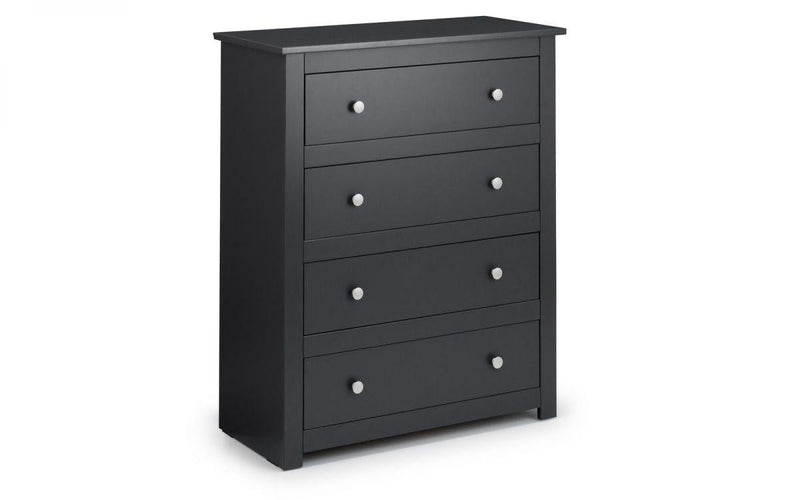 Julian Bowen Radley 4 Drawer Chest   -   Anthracite - Chest Of Drawers