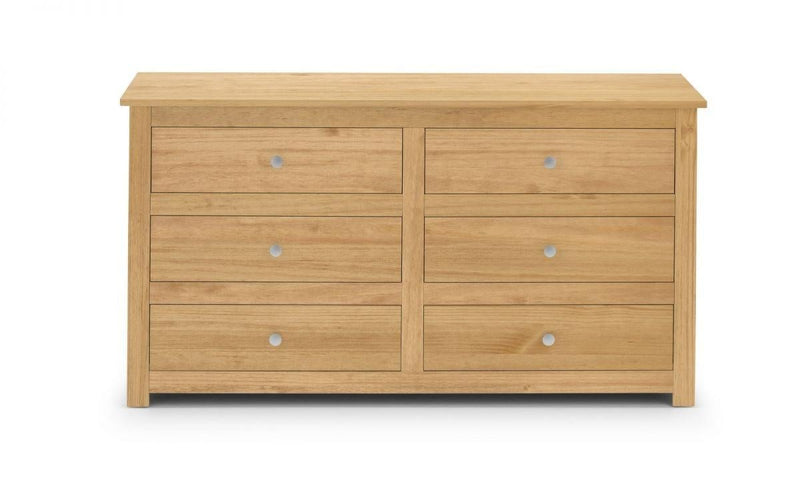 Julian Bowen Radley 6 Drawer Chest   -   Waxed Pine - Chest Of Drawers