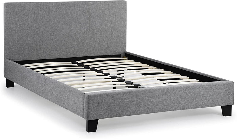 Julian Bowen Rialto Lift-Up Storage King Size Bed In Light Grey Linen 150Cm - Beds & Bed Frames
