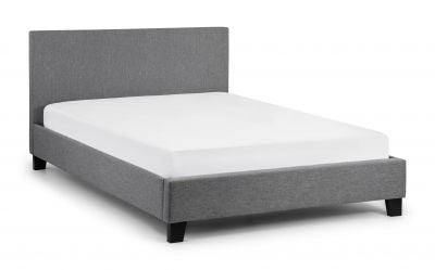 Julian Bowen Rialto Light Grey Linen Double Bed 135Cm - Beds & Bed Frames