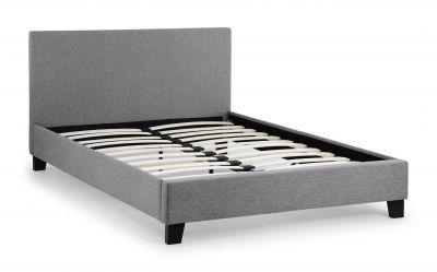 Julian Bowen Rialto Light Grey Linen Single Bed 90Cm - Beds & Bed Frames