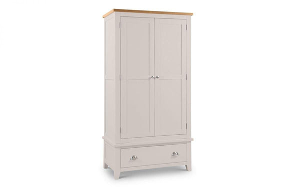 Julian Bowen Richmond 2 Door Combination Wardrobe  -  Solid Oak with Real Oak Veneers - Cupboards & Wardrobes