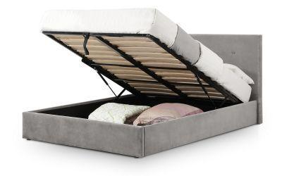 Julian Bowen Shoreditch High Headboard Lift-Up Storage Double Bed 150cm Slate Grey - Beds & Bed Frames