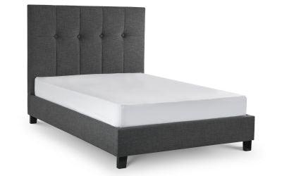 Julian Bowen Sorrento High Headboard King Size Bed 150Cm - Slate Linen - Beds & Bed Frames