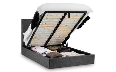 Julian Bowen Sorrento Lift-Up Storage King Bed 150Cm - Slate Linen - Beds & Bed Frames