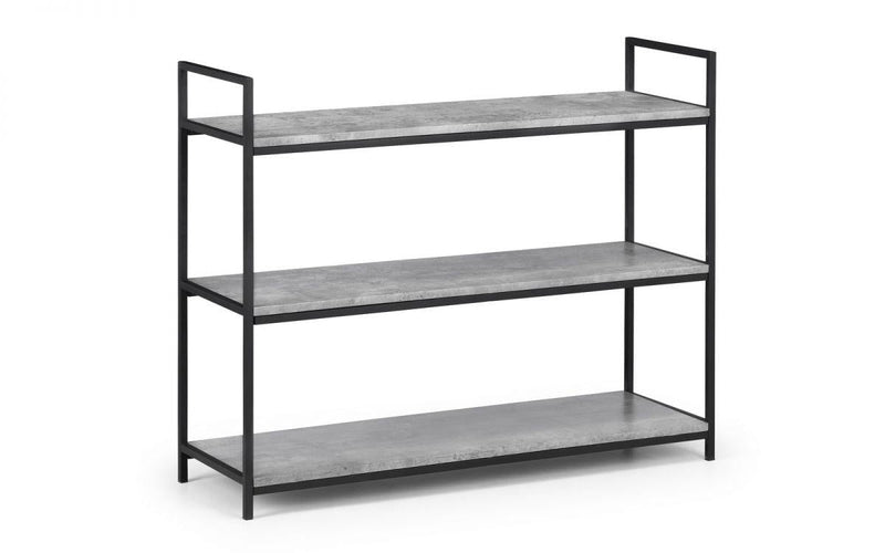 Julian Bowen Staten Low Bookcase  -  Powder Coated Steel - Bookcases & Standing Shelves