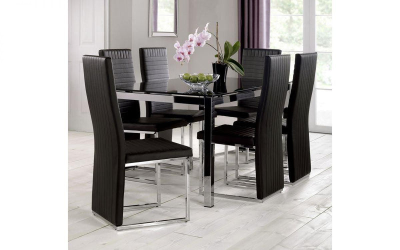 Julian Bowen Tempo Dining Chair  -  Chromed Metalwork - Dining Chairs