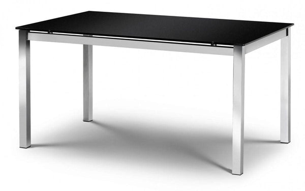 Julian Bowen Tempo Dining Table  -  Chromed Metalwork - Dining Tables