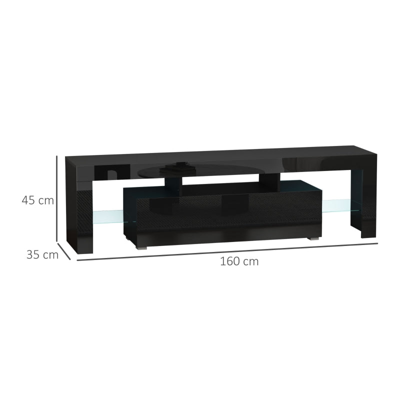 Gloss Black TV Stand With LED Lights