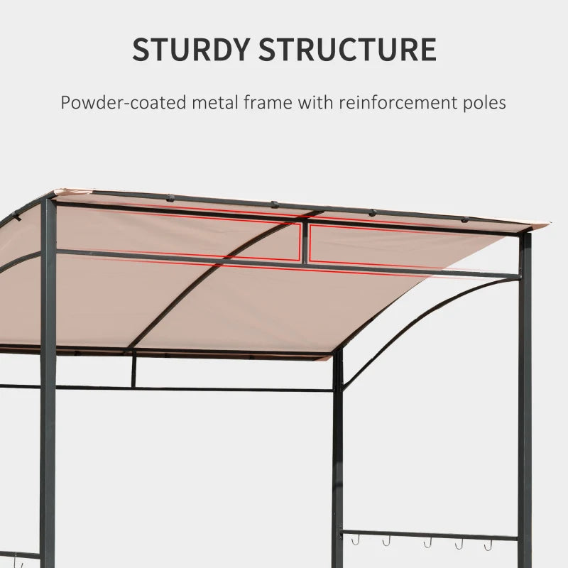 Metal Gazebo With Beige Cover For BBQ