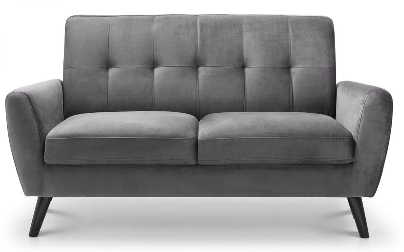 Grey Velvet 2 Seater Sofa