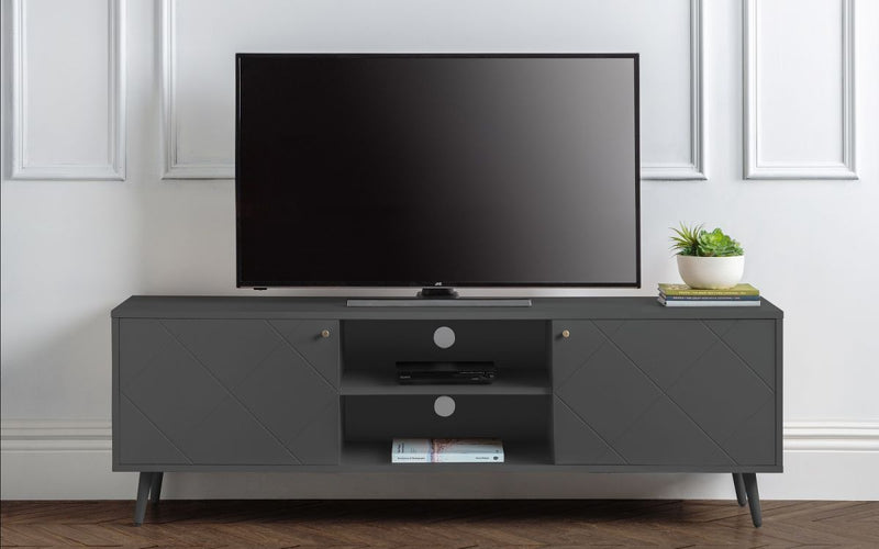 Modern Grey TV Unit With Storage