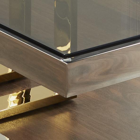 Native Lifestyle Nexus Gold and Silver Coffee Table - Coffee Tables