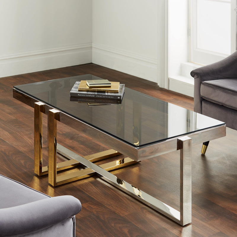 Native Lifestyle Nexus Gold and Silver Coffee Table - Coffee Tables