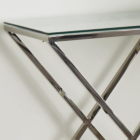 Native Lifestyle Pyramid Silver Console Table - Console Tables