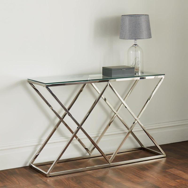 Native Lifestyle Pyramid Silver Console Table - Console Tables