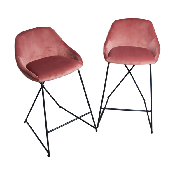 Native Lifestyle Rose Velvet Barstool (set of 2) - Bar stools