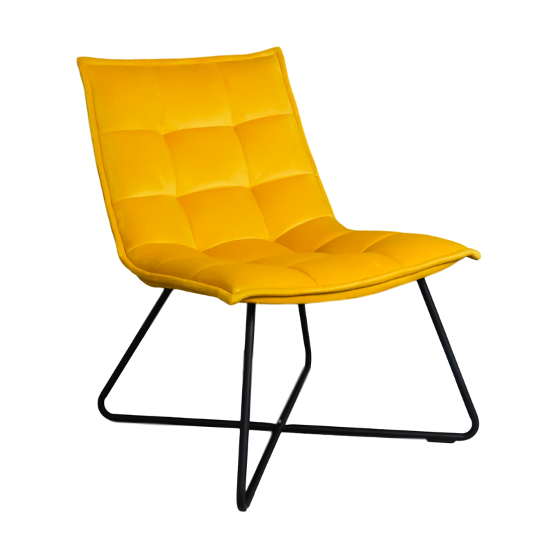 Native Lifestyle Yellow Velvet Accent Chair - Chair