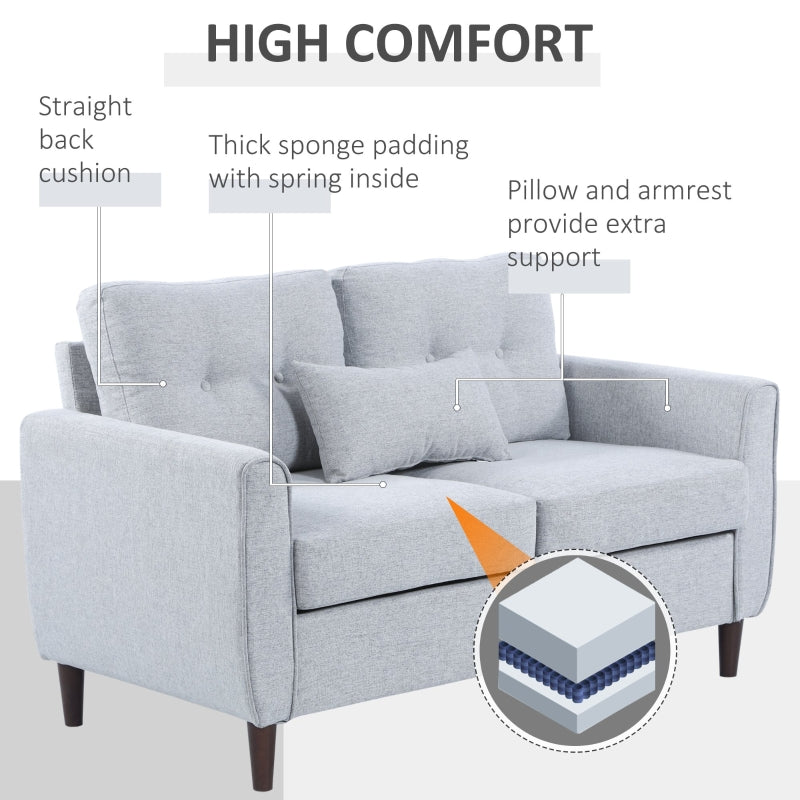 Harvard Light Grey 2 Seater Linen Sofa