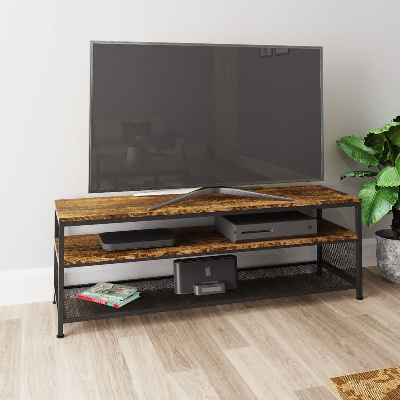 Rustic Wood Effect TV Stand