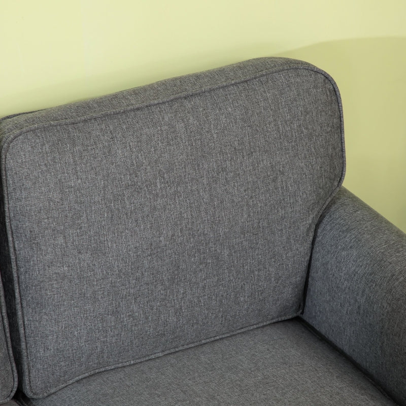 Graham Dark Grey 3 Seater Sofa With Nailhead Trim