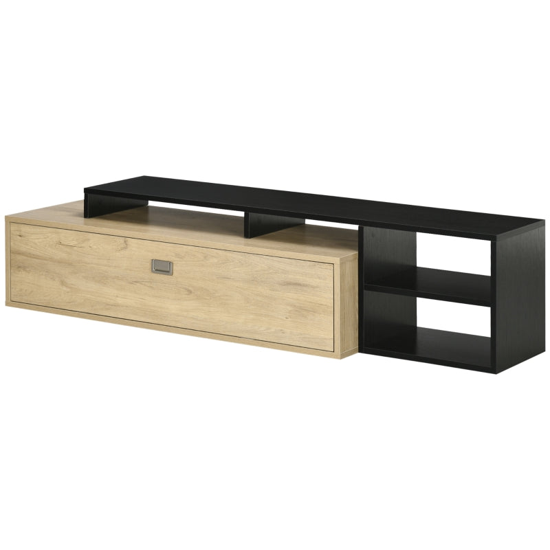 Chic Black Wood TV Stand With Storage
